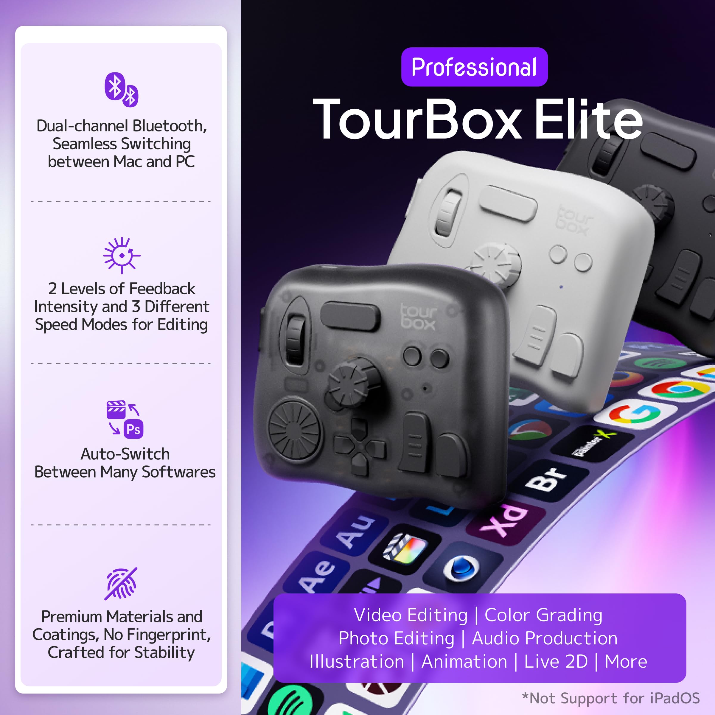 Amazon.com: TOUR BOX Elite - Bluetooth Video Editing Controller